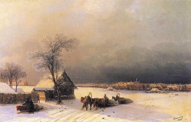 Ivan Aivazovsky Moscow in Winter from the Sparrow Hills oil painting image